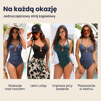 Wyszczuplający prążkowany strój kąpielowy AQUERA